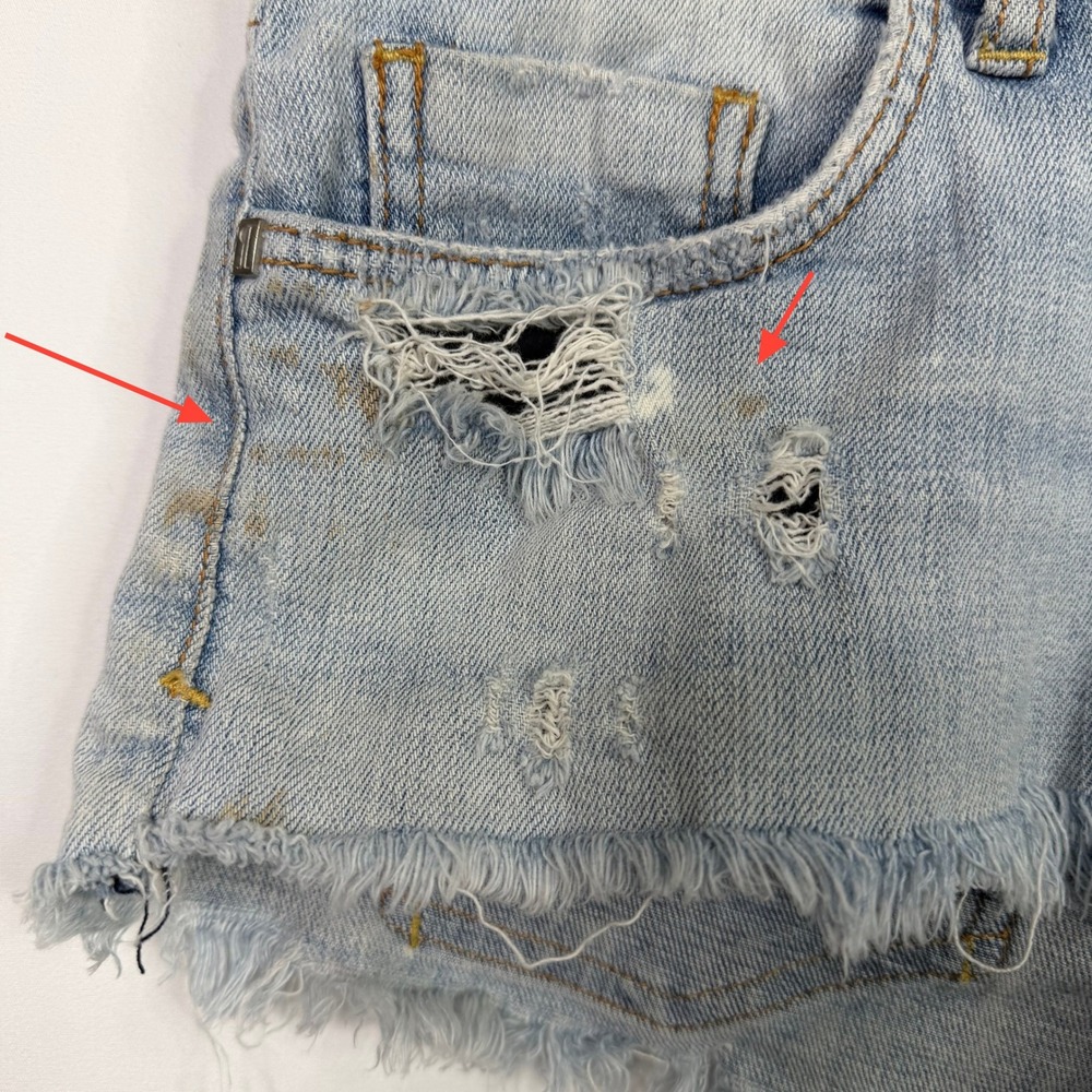 Anthropologie Pilcro and the Letterpress Hyphen Distressed Denim Shorts Size‎ 28 - Picture 7 of 9